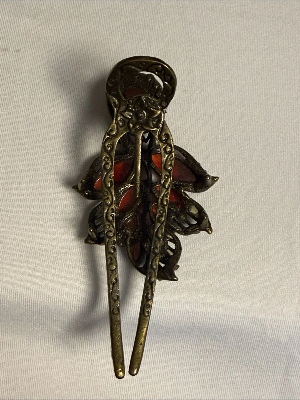 Bohemian VTG Rhinestone barrette Leaf Hair Fork - Elegant Accent Hair Jewelry
